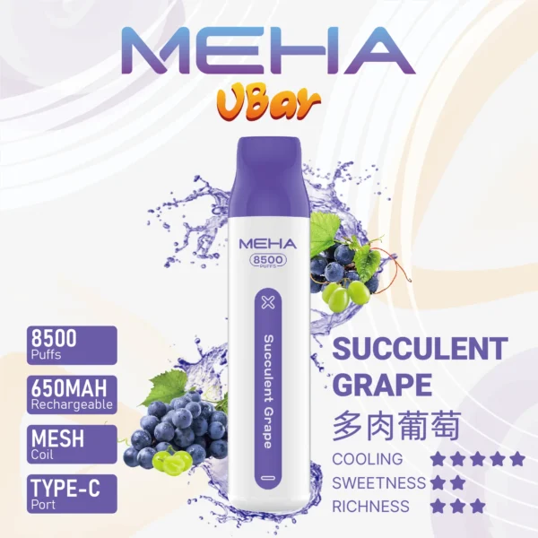 MEHA VBar小白條4 MEHA VBar小白條8500 Puffs拋棄式/一次性電子煙 魅嗨現貨