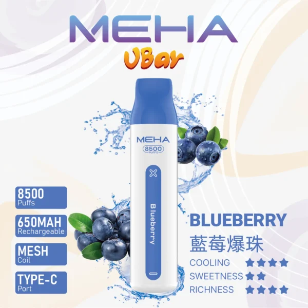 MEHA VBar小白條6 MEHA VBar小白條8500 Puffs拋棄式/一次性電子煙 魅嗨現貨