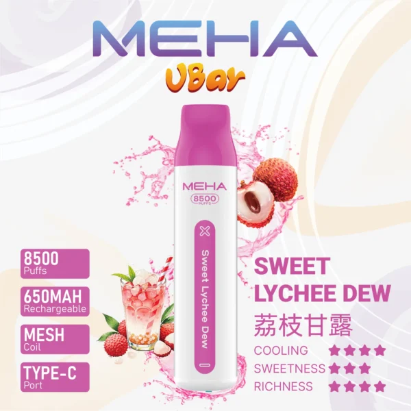 MEHA VBar小白條8 MEHA VBar小白條8500 Puffs拋棄式/一次性電子煙 魅嗨現貨